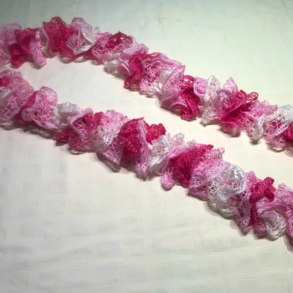 💋Handmade Lace Scarf,  Size Approx  70”,  $4 or 6 for $15